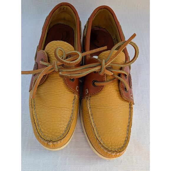 Vintage Dooney & Bourke Leather Loafers Flats Boat Lace Shoes Sz 7M Women's 90s - Picture 2 of 7